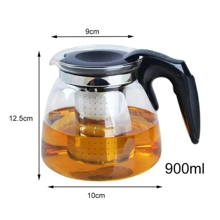 Heat resistant glass tea pot with 4 cups