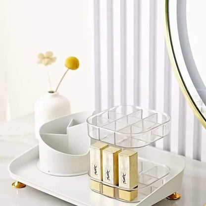 Rotating Cosmetic Brush And Lipstick Organizer