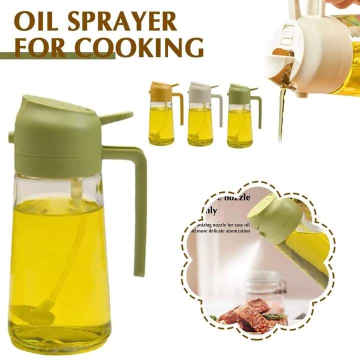 2 In 1 Oil Spray Glass Jug - 450ML