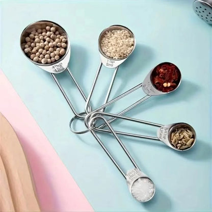 5Pcs Stainless Steel Measuring Spoon