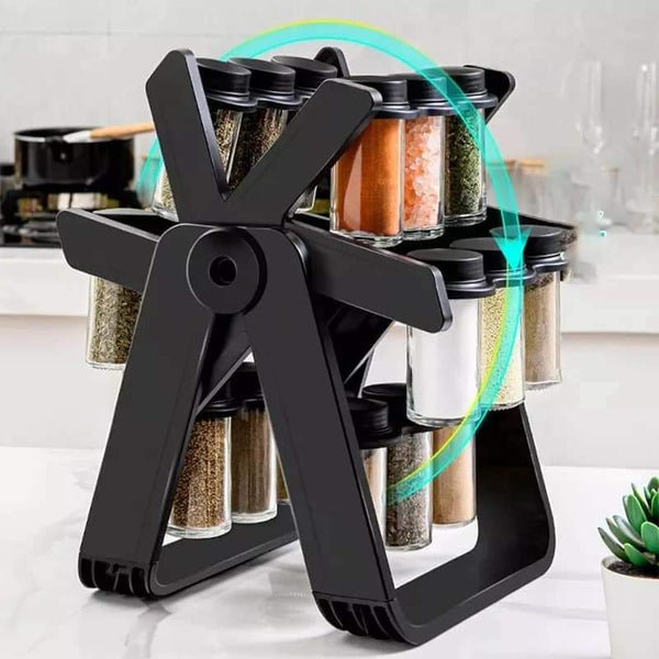 18PCS Jar Spice Rack Rotating