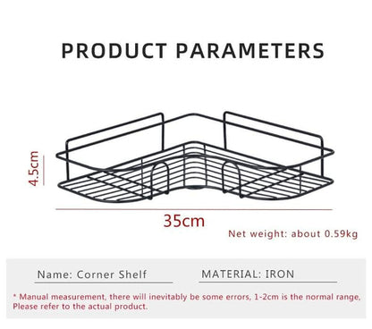 Wall corner shelf for bathroom and kitchen