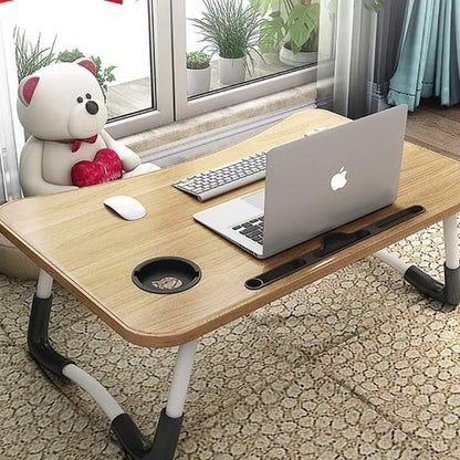 Foldable laptop table in wooden