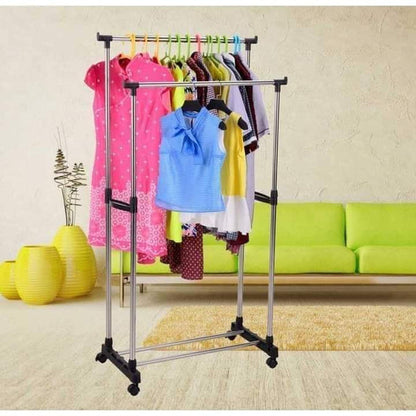 Double hanging clothing stand pole