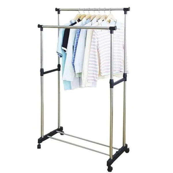 Double hanging clothing stand pole