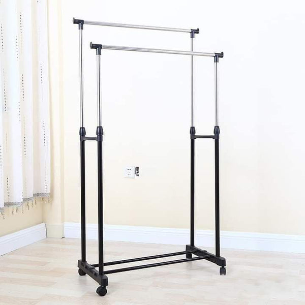 Double hanging clothing stand pole
