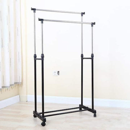 Double hanging clothing stand pole