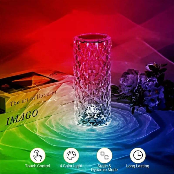 Crystal mutli color changing lamp