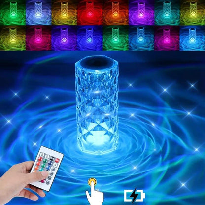 Crystal mutli color changing lamp
