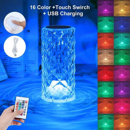 Crystal mutli color changing lamp