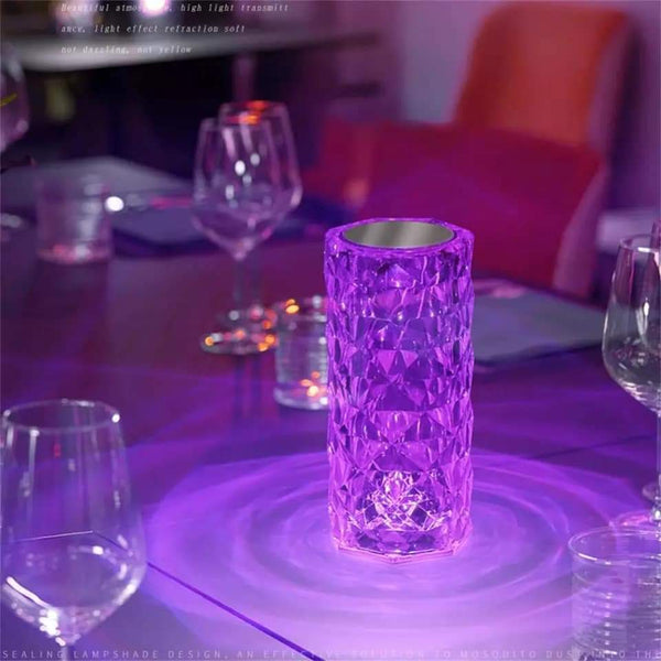 Crystal mutli color changing lamp
