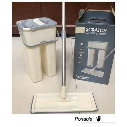 Flat mop with bucket in box packing