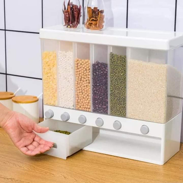 Grains and rice 10Kg wall mounted home sealed rice and grains storage container fine quality dry foods and cereal dispenser container