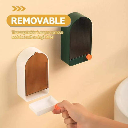 Wall mounted dust proof soap holder