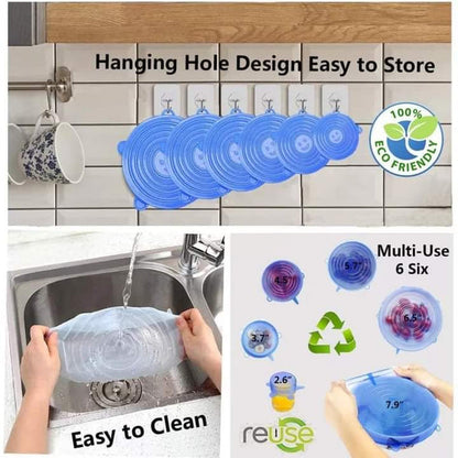 Leakproof silicon lids pack of 6 pieces