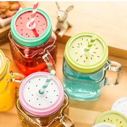 Mason jars in fruit theme