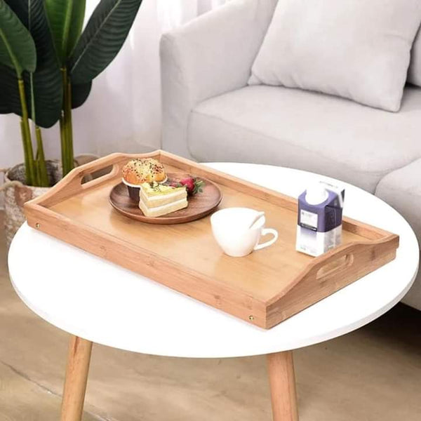 2 in 1 bamboo tray table