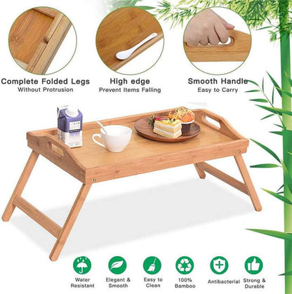2 in 1 bamboo tray table