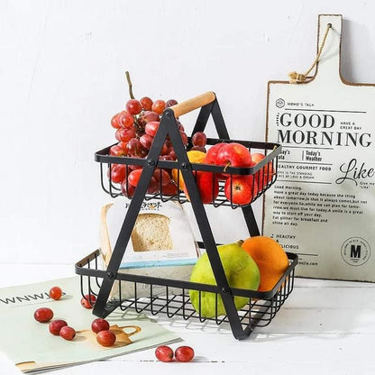 Two tier vegetables and fruits basket