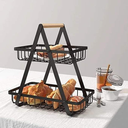 Two tier vegetables and fruits basket