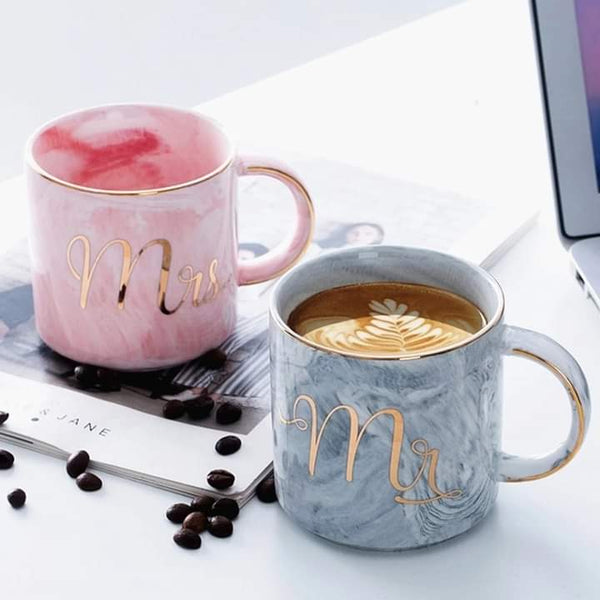 Marbel Look Couple mug set box packing