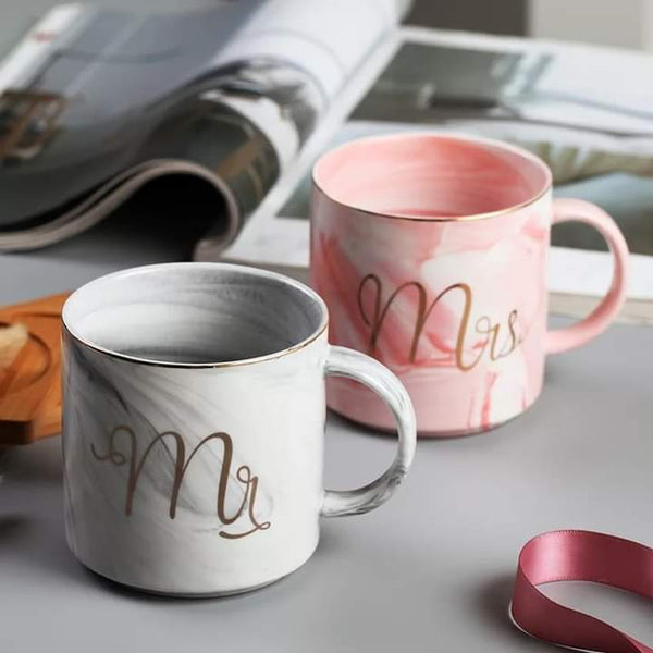 Marbel Look Couple mug set box packing