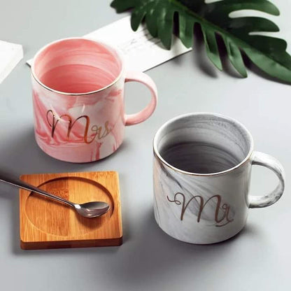 Marbel Look Couple mug set box packing