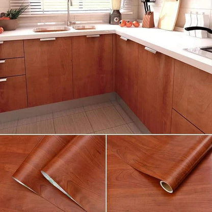 Self adhesive wooden look sticker