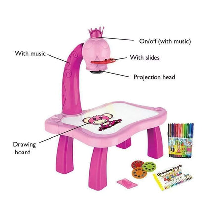 Children LED Projector Art Drawing Desk