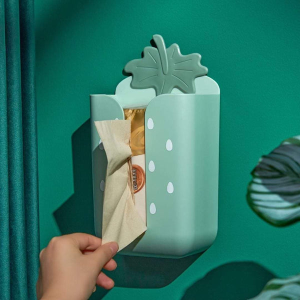 Maple leaf look wall mounted tissue holder