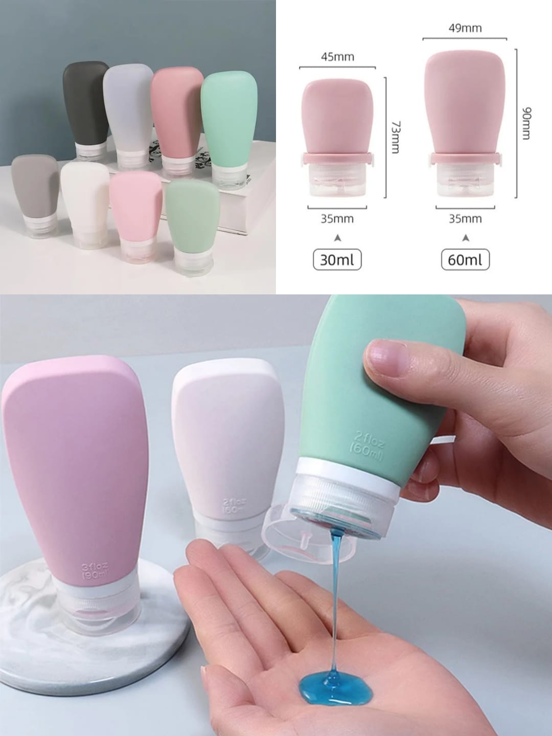 Lotion And Shampoo Silicone Travel Bottle