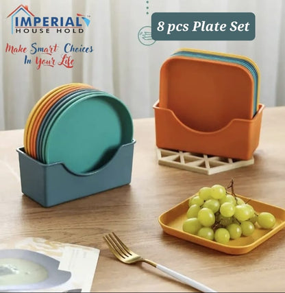 8pcs mini snacks plates with stand