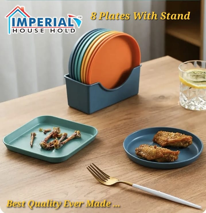 8pcs mini snacks plates with stand
