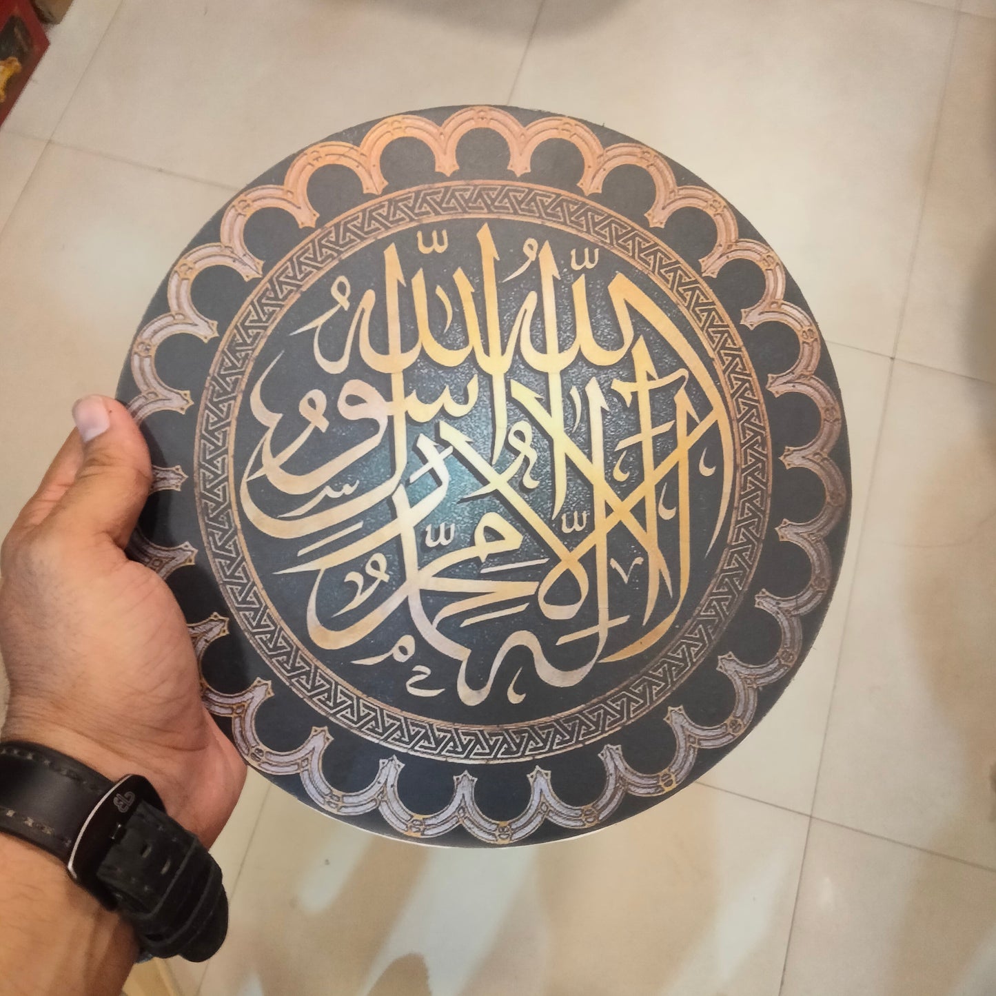 Wooden calligraphy 10 inches dia