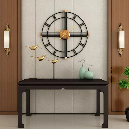 Imported Metallic Wall Clock black and golden Touch