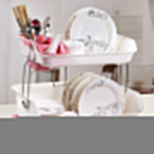 Two layer dish draining rack