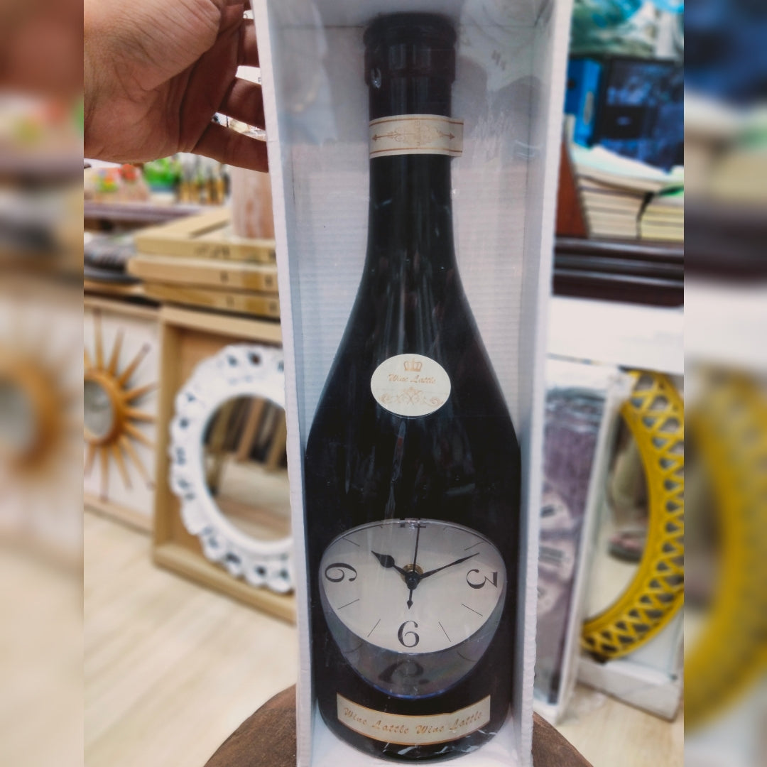 Kitchen bottle hanging wall clock
