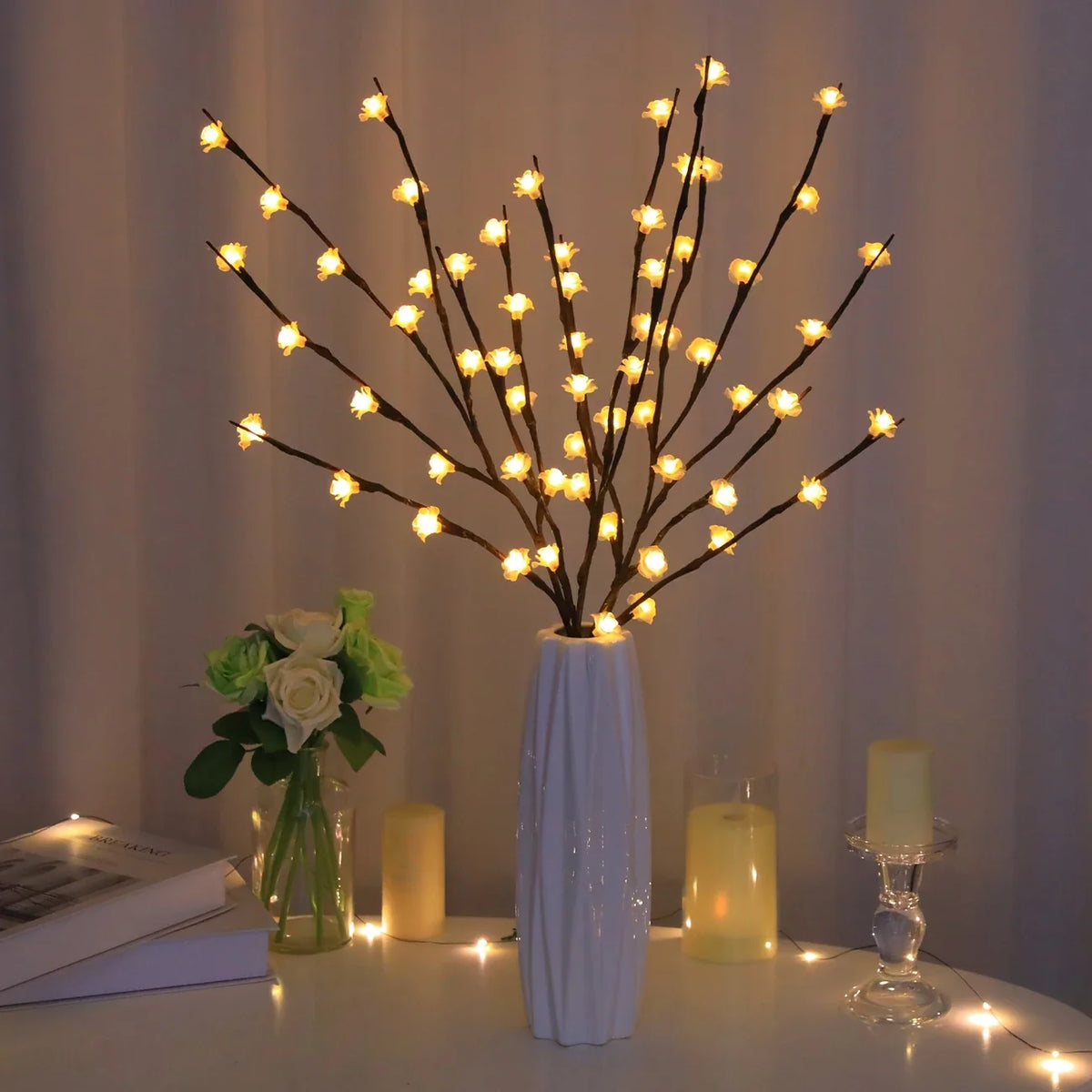 20 Led branch light - Cherry - Rose flower branch light