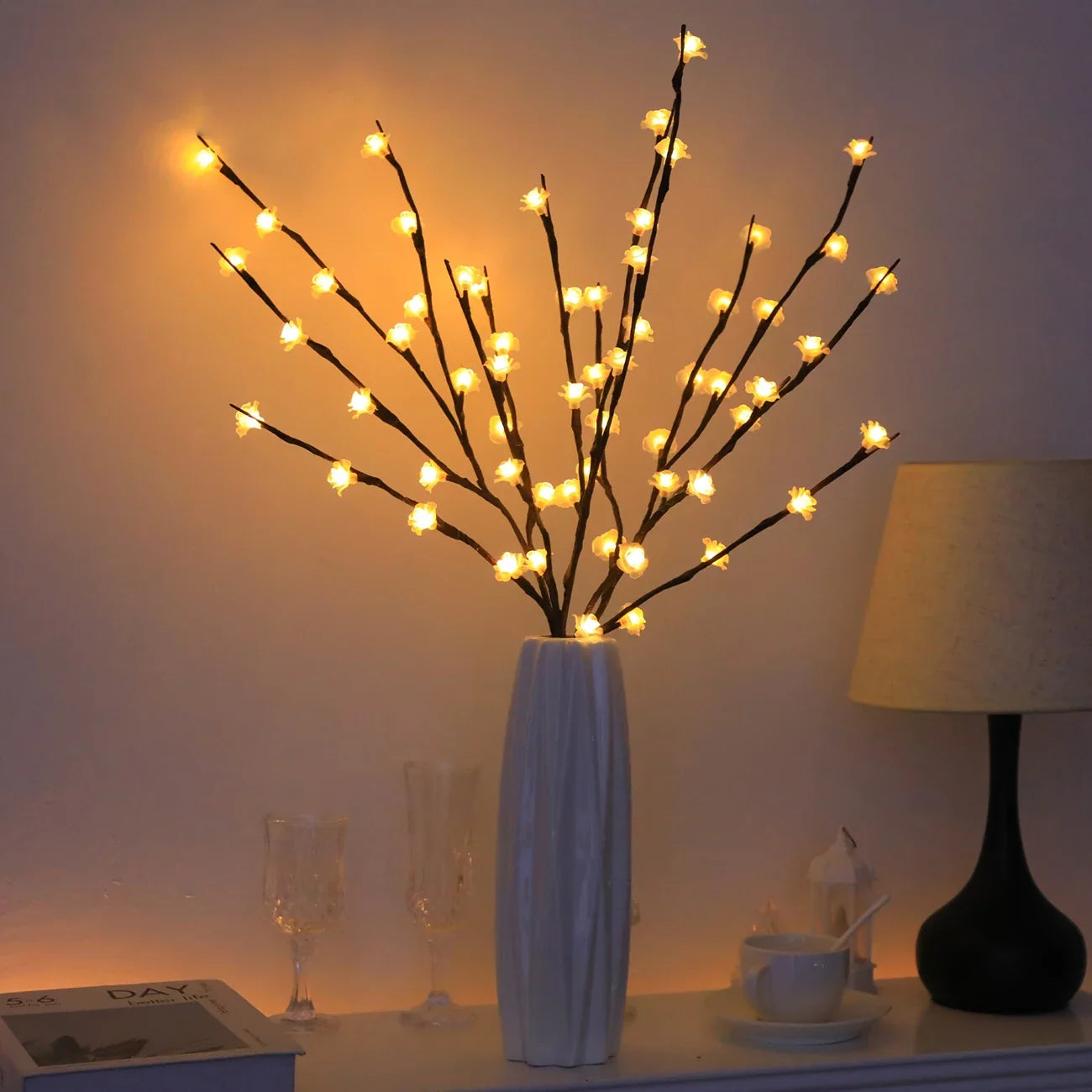 20 Led branch light - Cherry - Rose flower branch light