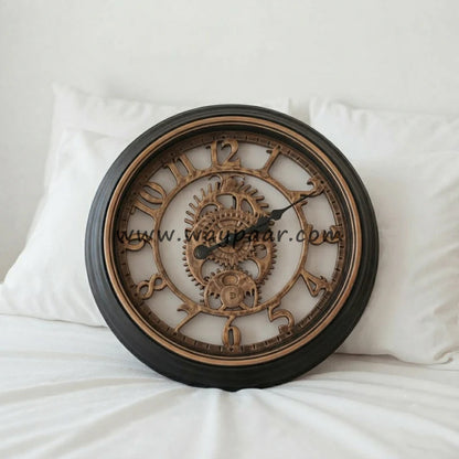 Retro Gearing Rose Gold Wall Clock – Premium Rustic Vintage Design