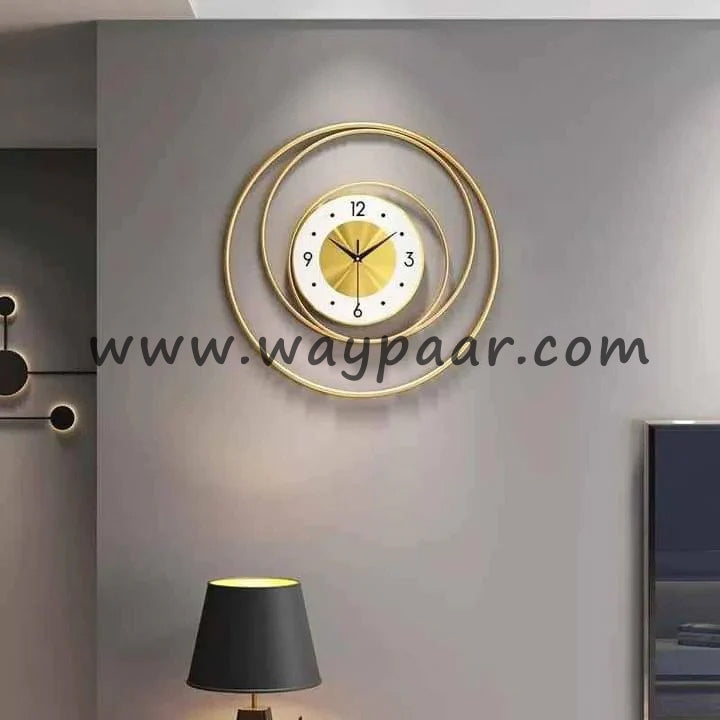 Nordic Style Golden Orbital Metallic Wall Clock (60 cm)