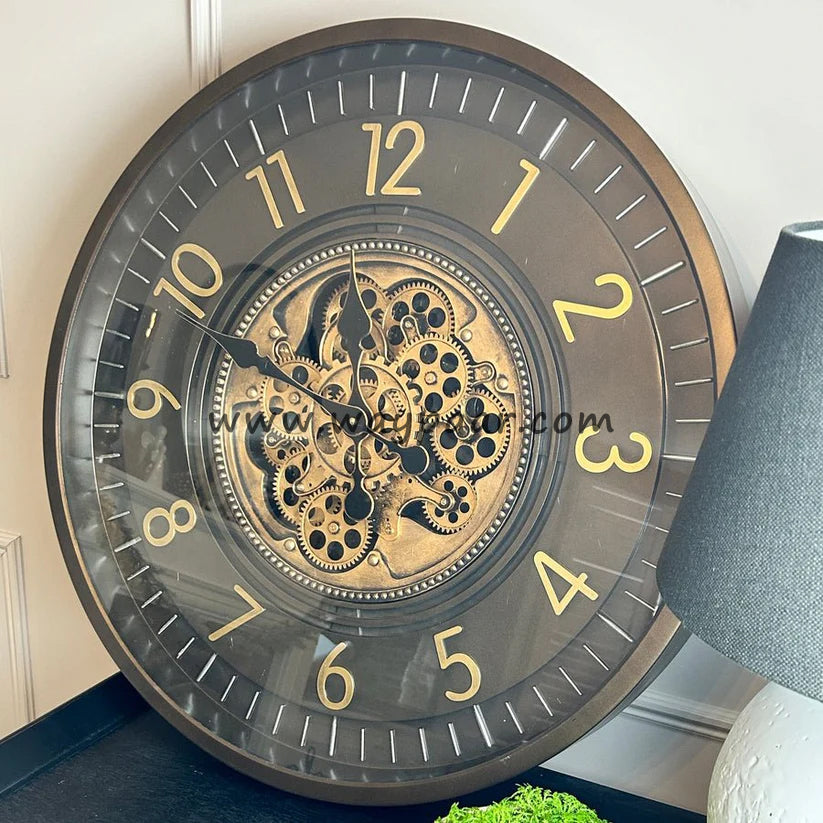 Retro Gearing Big Wall Clock - Vintage Industrial Statement Piece