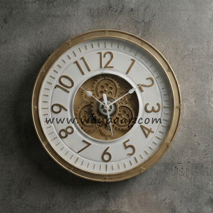 The Chronos 15" Premium Moving Gear Wall Clock – Imported Vintage Skeleton Design