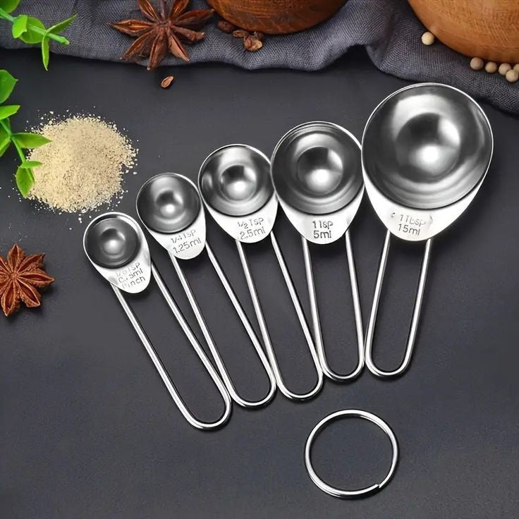 5Pcs Stainless Steel Measuring Spoon