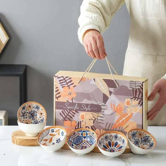 Creative Ceramic Porcelain Bowl Set (Box Packing)
