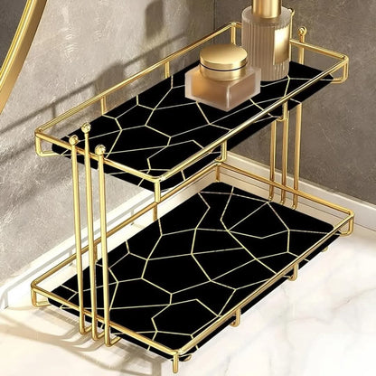 Iron Art Marble Style Nordic Cosmetics Storage Organizer