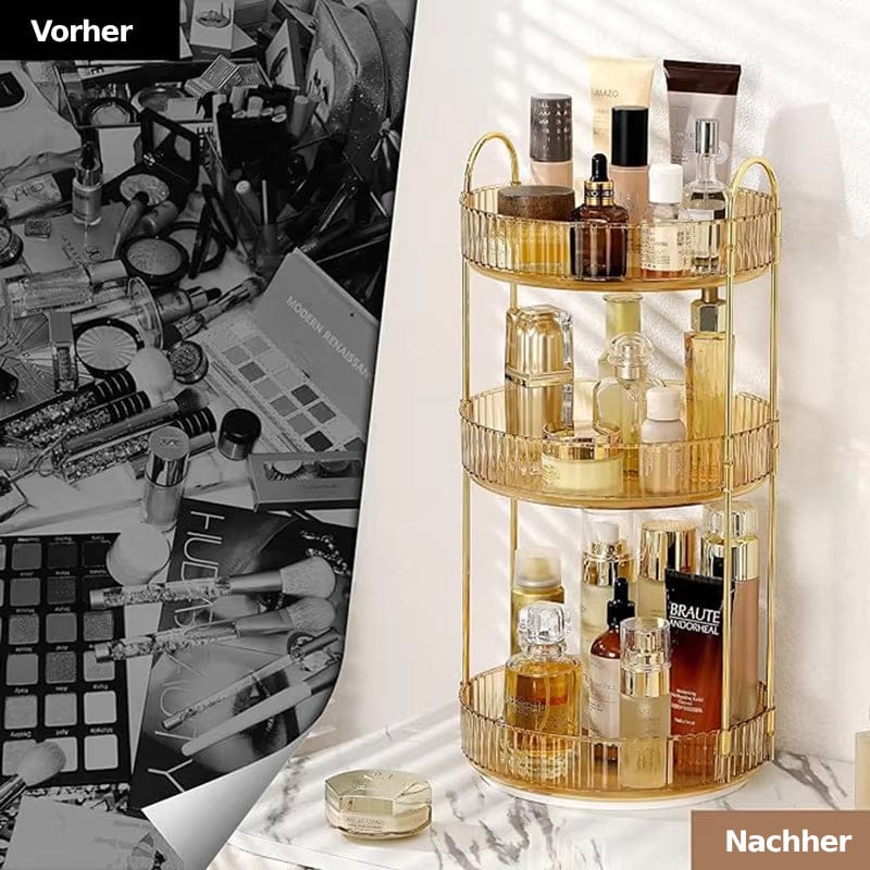 Crystal 3 Tier Rotating Cosmetics Organizer