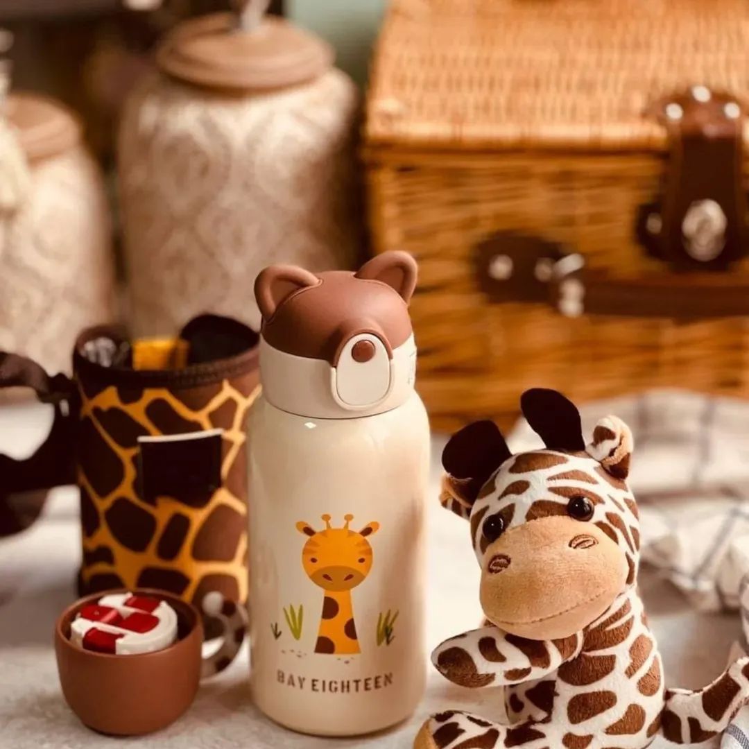 Cartoon Themed Water Bottle With Plush Toy