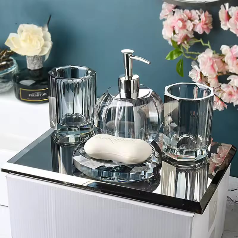Acrylic 4Pcs Bathroom Accessories Set