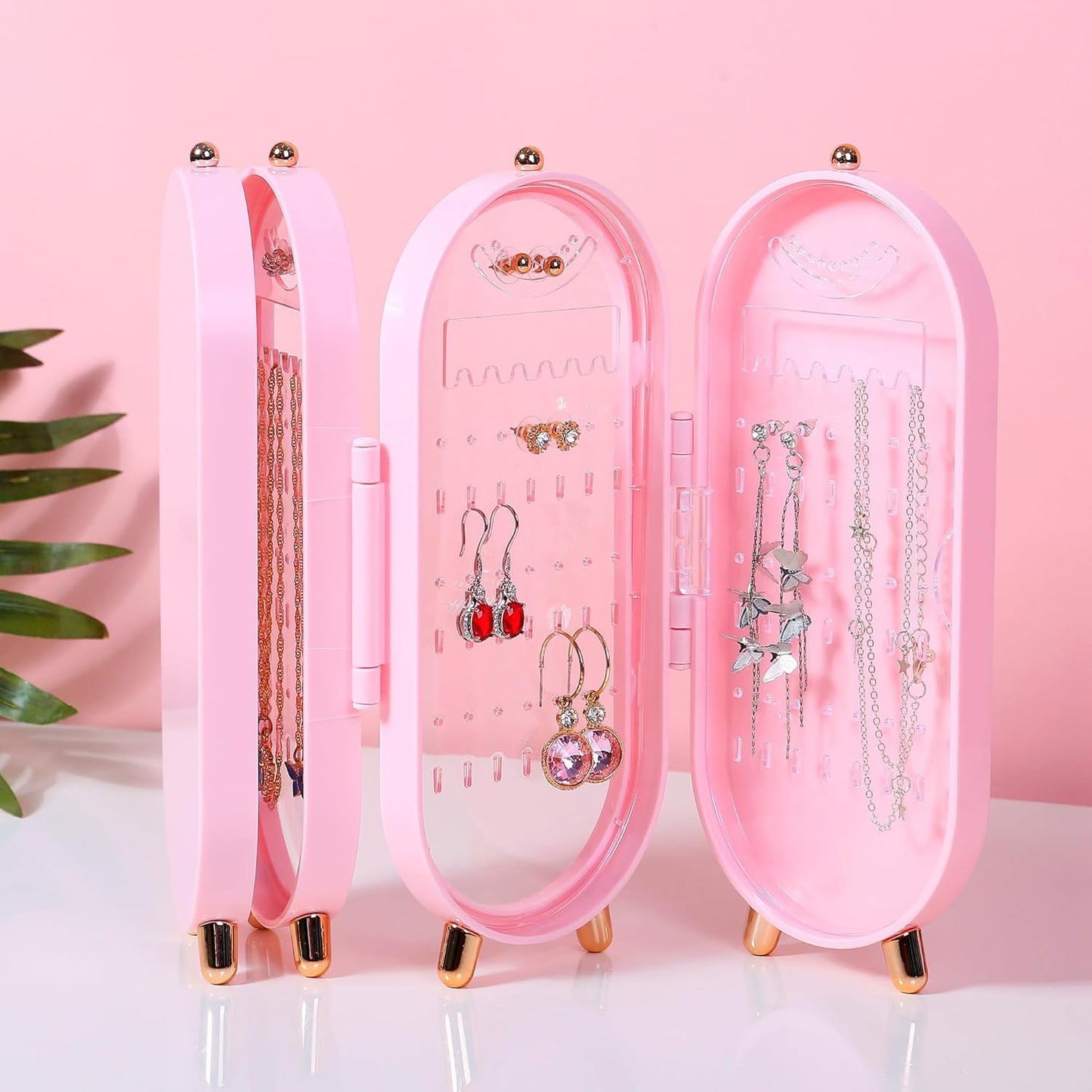 4 Grid Foldable Desktop Jewellery Organizer